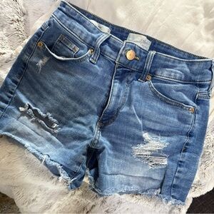 Distressed Denim Shorts